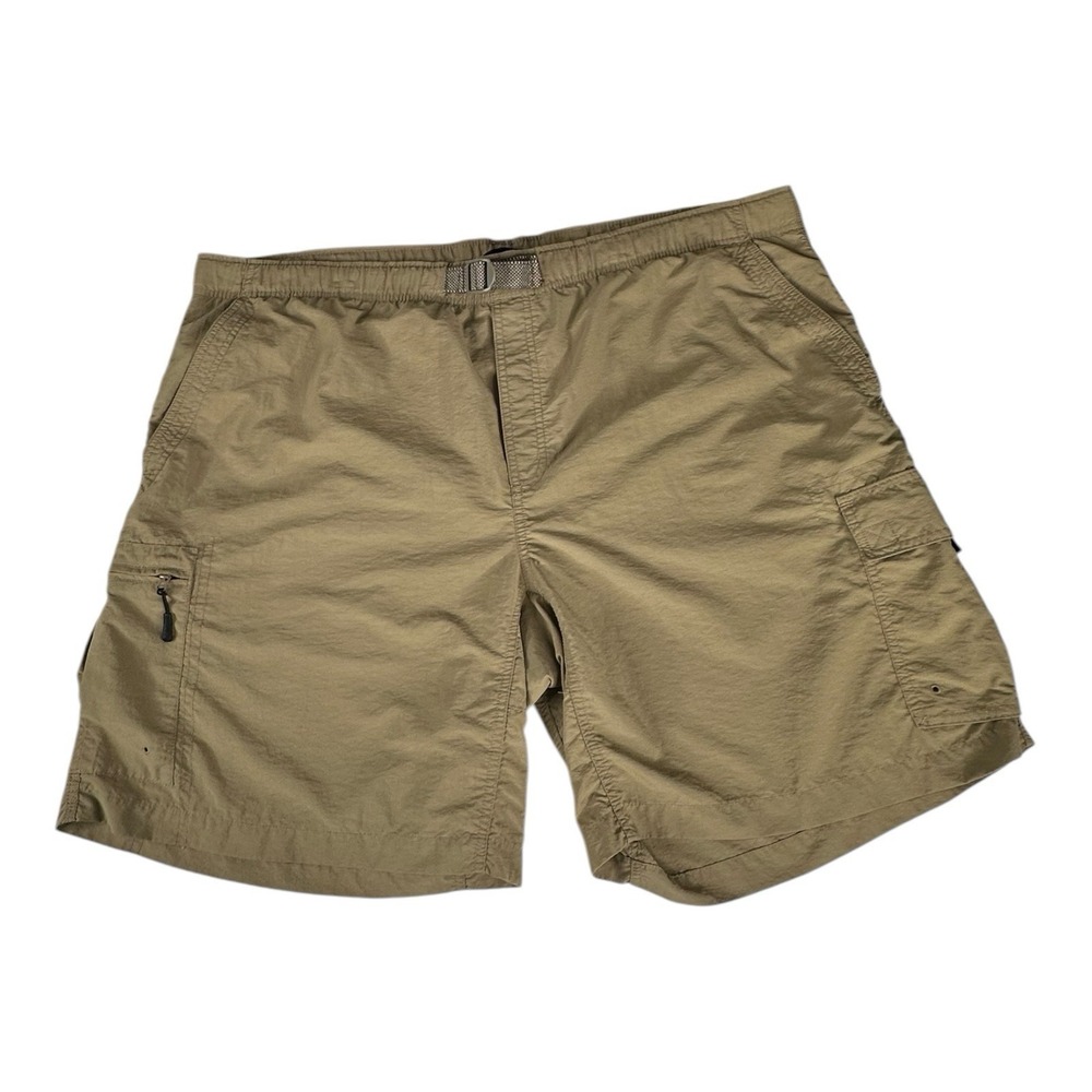 Columbia Men's Nylon Mesh Liner‎ Belted 9" Inseam Brown Outdoor Cargo Shorts XXL